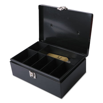 Universal® Security Box With Locking Latch,  Cash, Coin Compartments, 11 X 7.75 X 4, Steel, Black freeshipping - TVN Wholesale